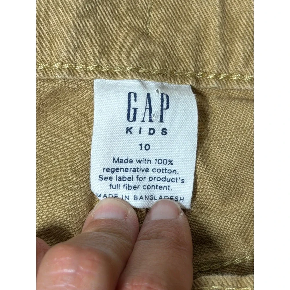 Gap Kids Cargo Pants Boys Girls Size 10 Khaki Wide Leg Utility Cotton